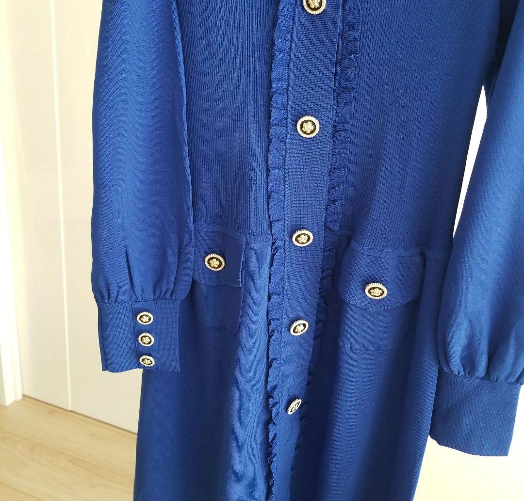 新品未使用　スーパービューティー　ロングカーディガン　ブルー　青