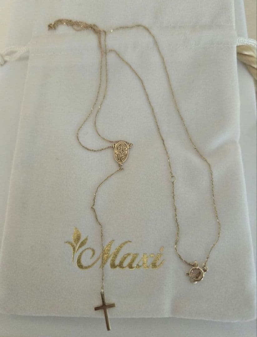 Maxiハワイアンジュエリー K10YG ショートロザリオ風ネックレス