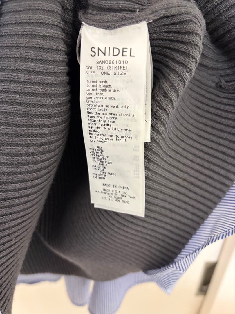 し*꙳様 スナイデル　Sustainableドッキングミニニットワンピース　ST