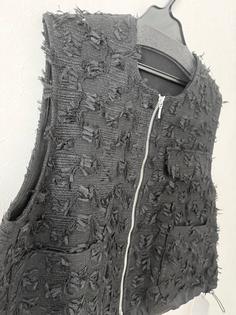 新品！Vin ジャガードダブルジップジレ ブラック　ヤマダヤ　スコットクラブ