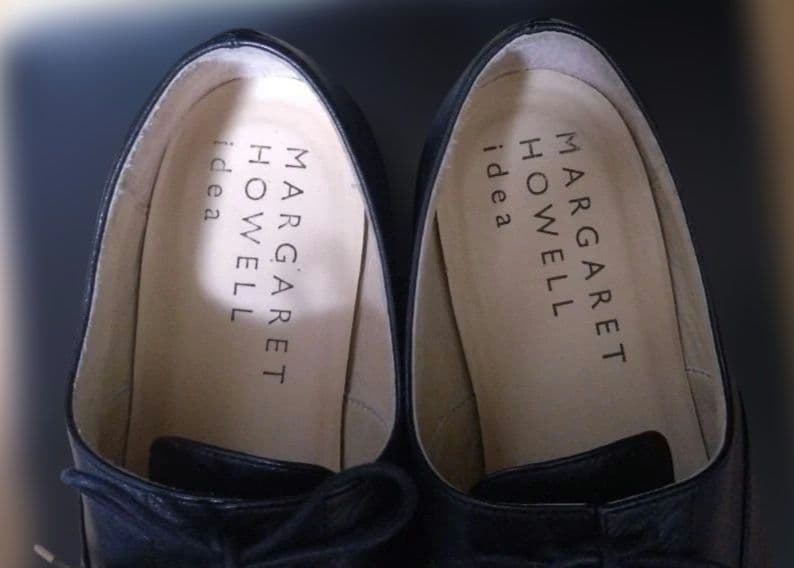 MARGARET HOWELL idea 黒革靴 オックスフォード レースアップ