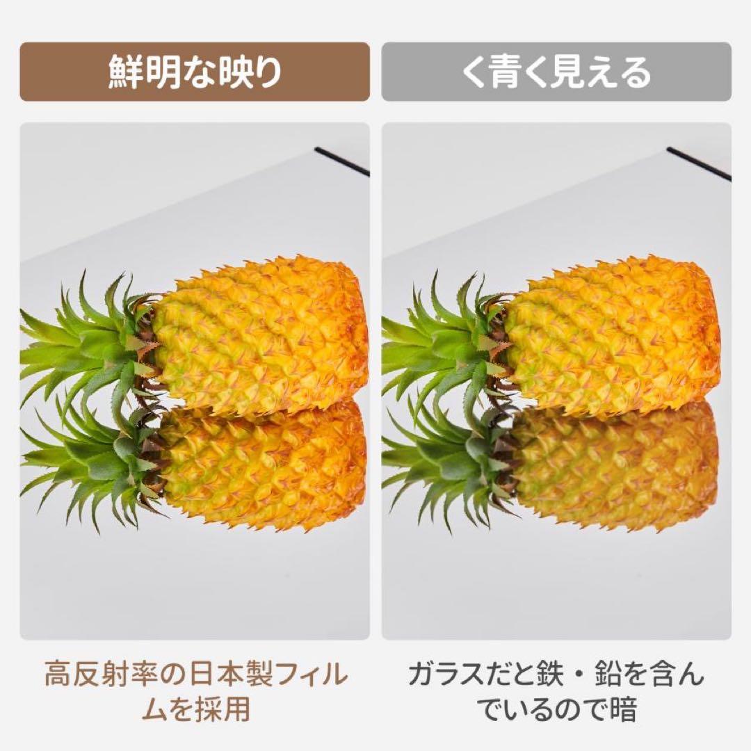 【新品】全身鏡 白 スタンドミラー 飛散防止 地震対策 HDフィルム スタンド付