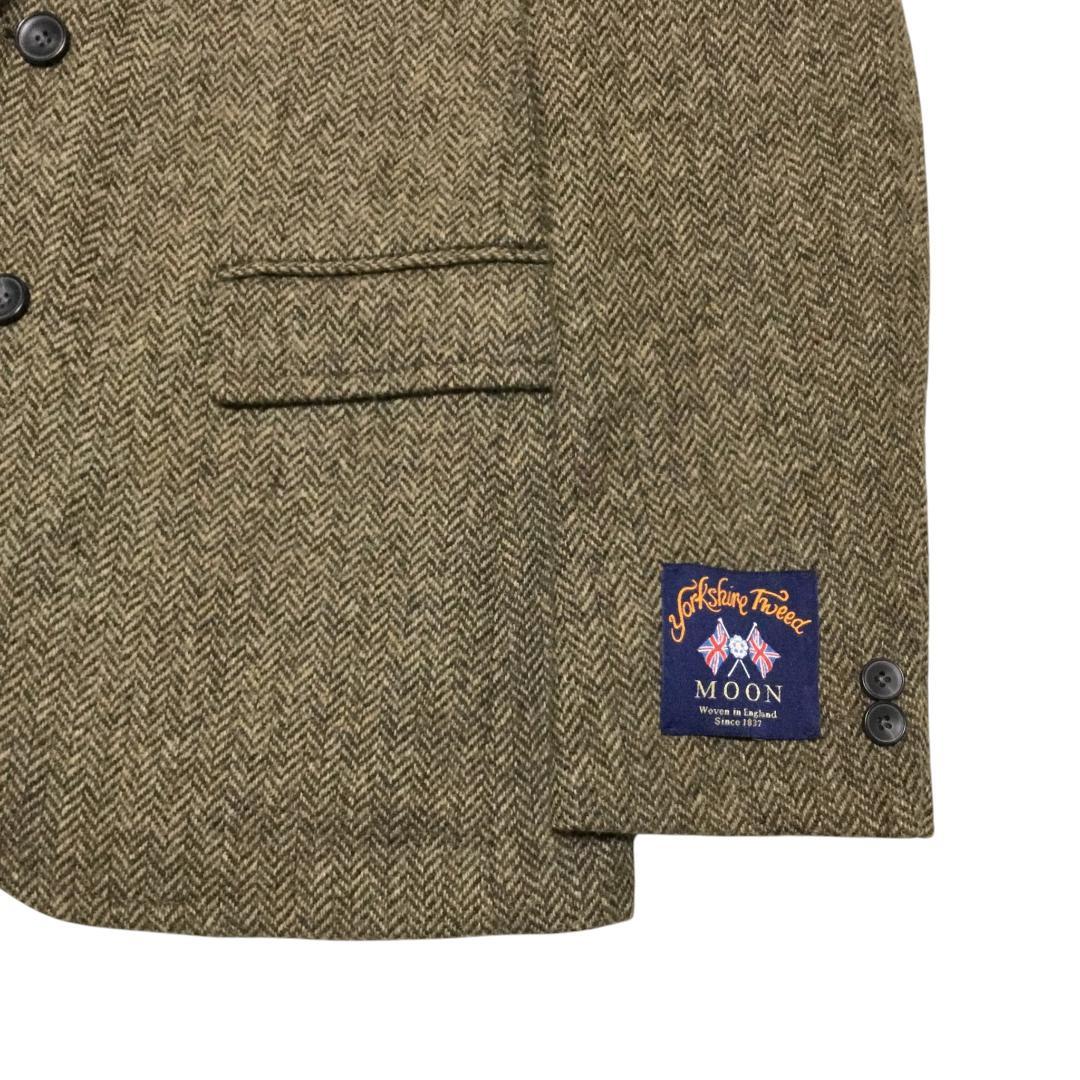 英国MOON社生地 グリーンレーベルリラクシング ツイードジャケット L
