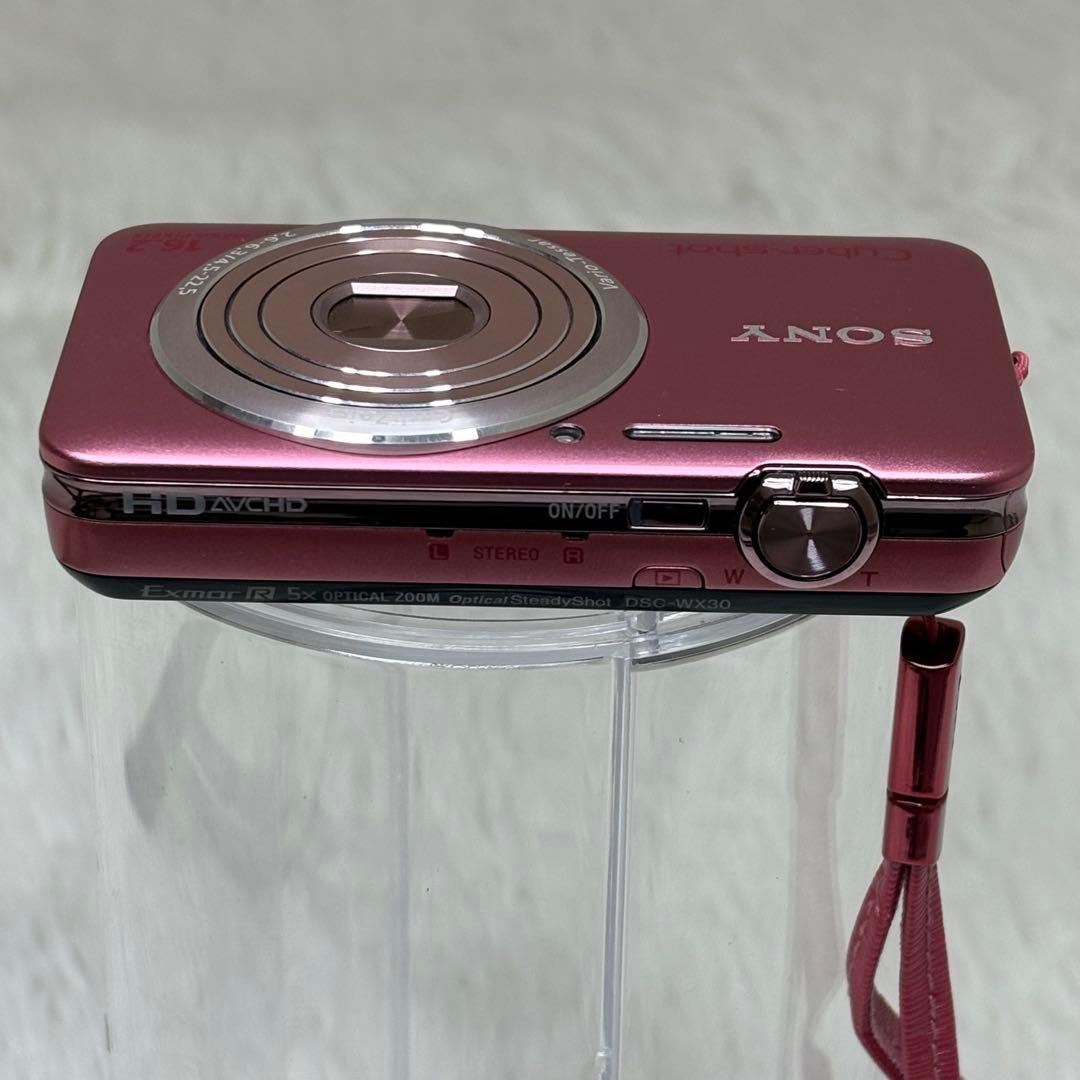 美品　SONY カメラ　DSC-WX30 充電器　箱　ピンク　コンデジ　動作品