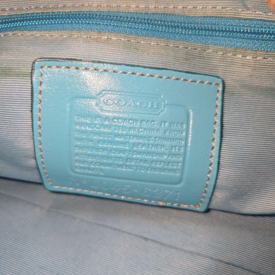 P*?様 COACH アクセサリーポーチ　ハンドバッグ　シグネチャー　キャンバス