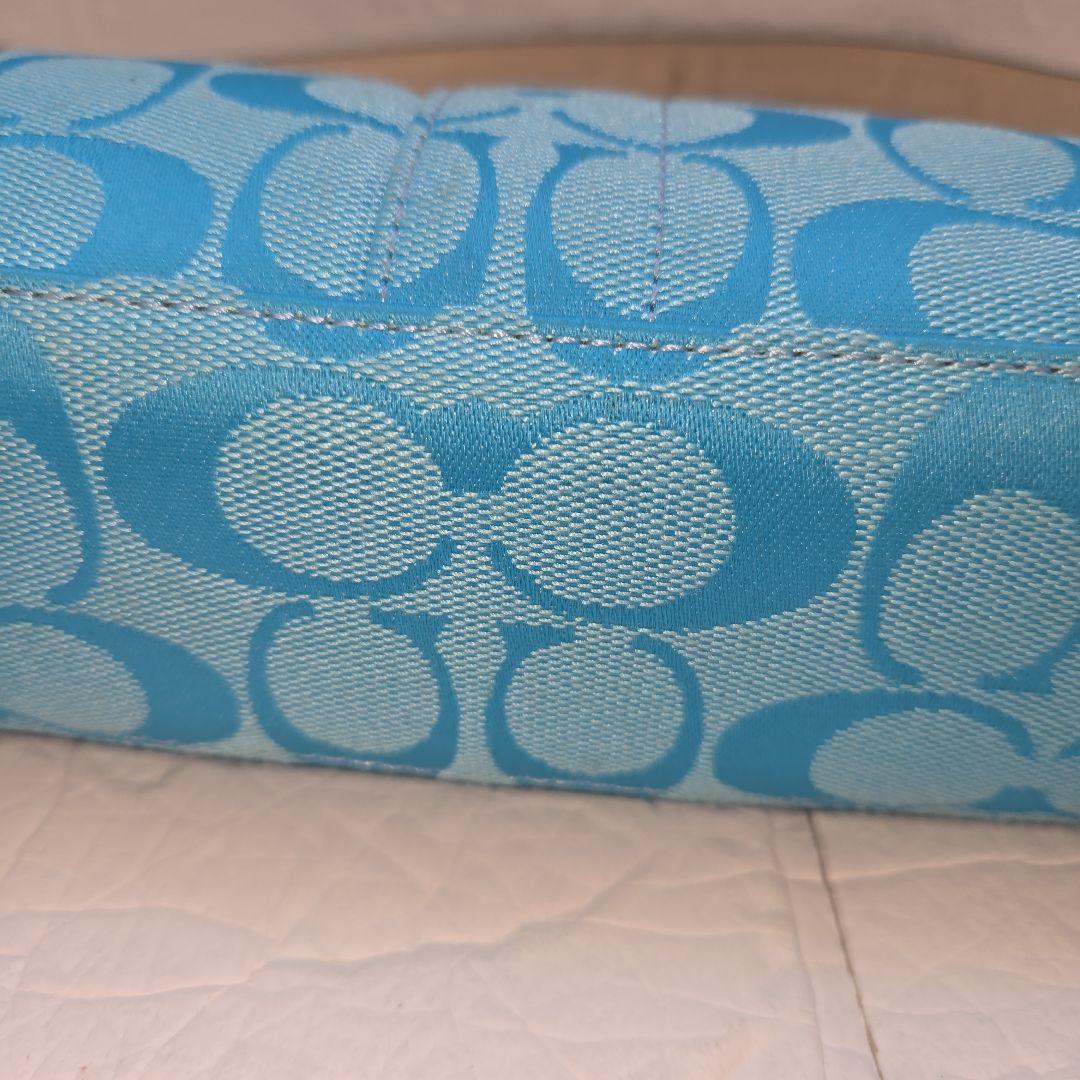 P*?様 COACH アクセサリーポーチ　ハンドバッグ　シグネチャー　キャンバス