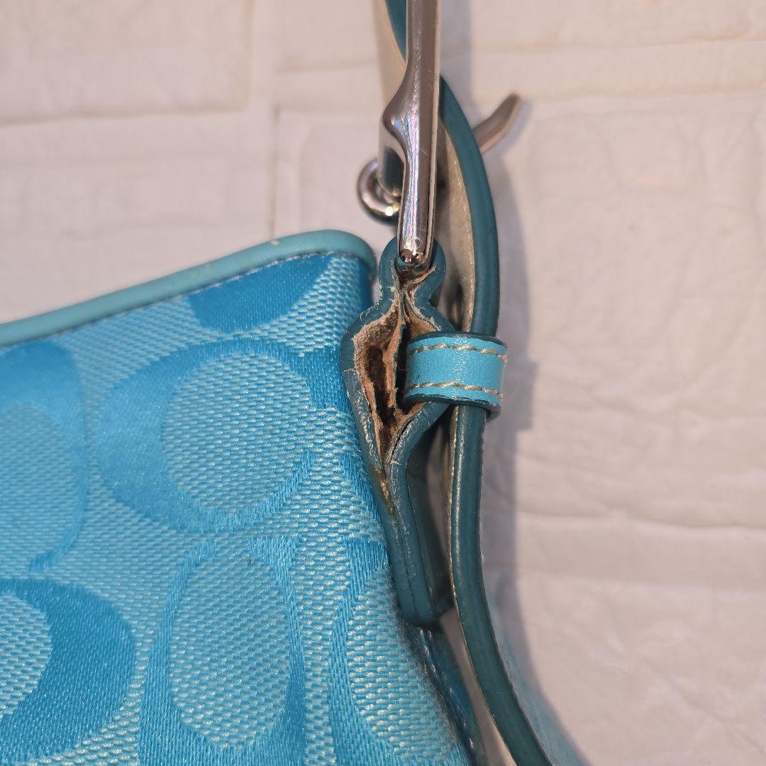 P*?様 COACH アクセサリーポーチ　ハンドバッグ　シグネチャー　キャンバス