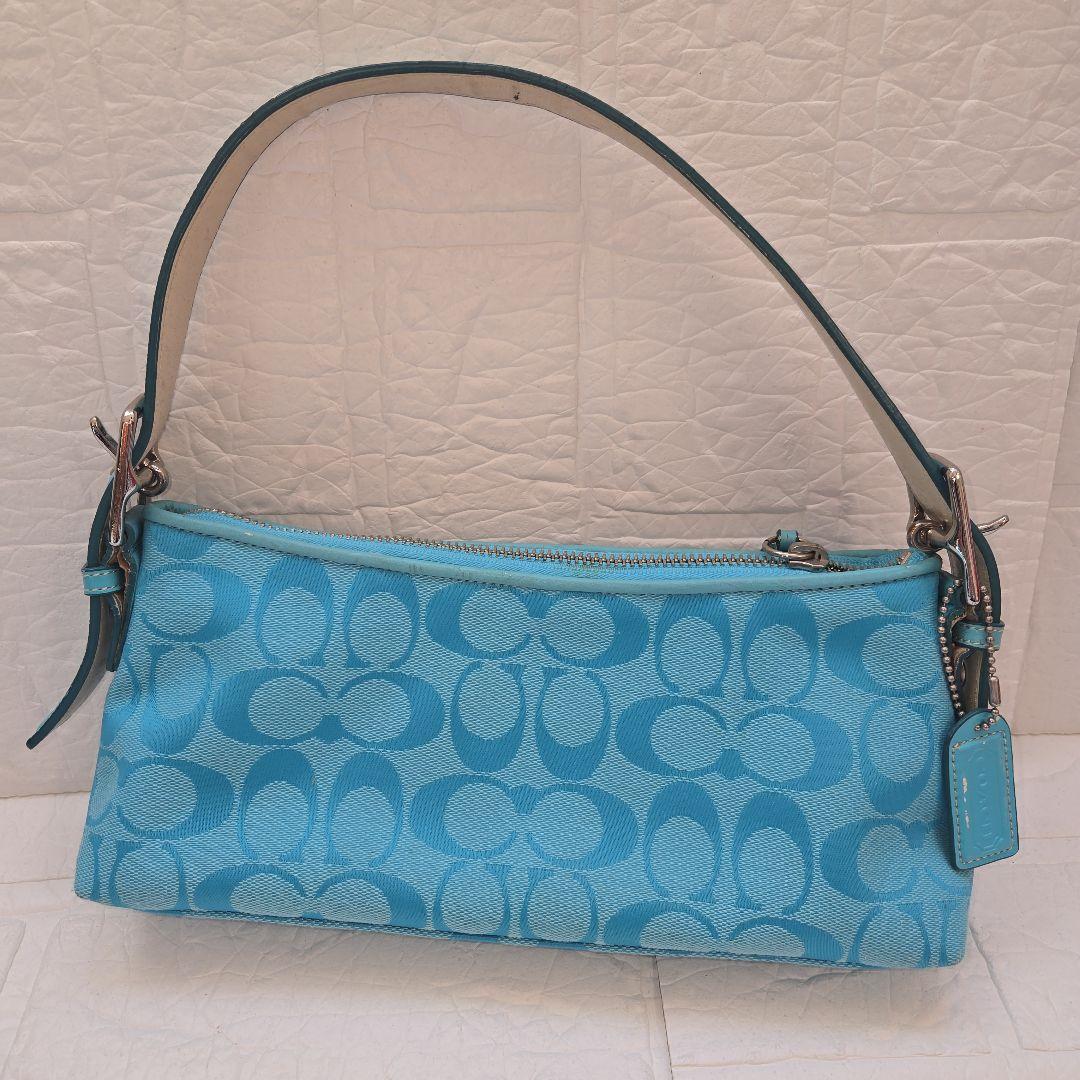 P*?様 COACH アクセサリーポーチ　ハンドバッグ　シグネチャー　キャンバス