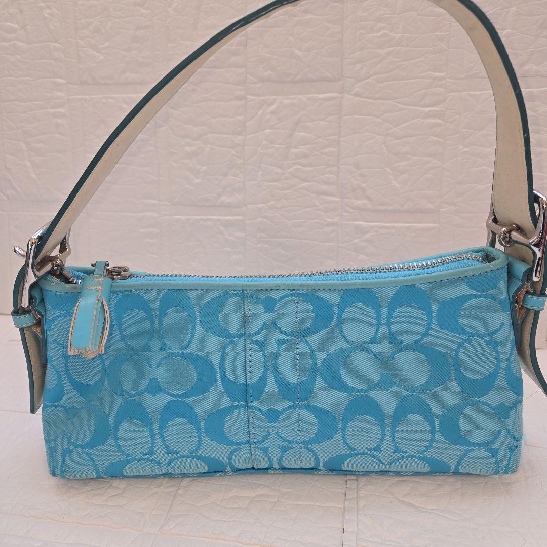 P*?様 COACH アクセサリーポーチ　ハンドバッグ　シグネチャー　キャンバス