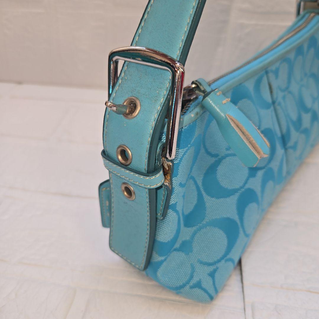 P*?様 COACH アクセサリーポーチ　ハンドバッグ　シグネチャー　キャンバス