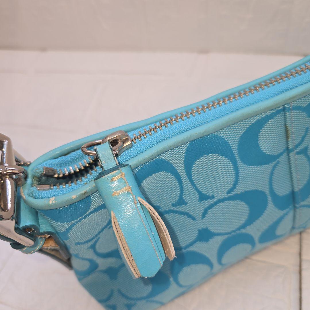 P*?様 COACH アクセサリーポーチ　ハンドバッグ　シグネチャー　キャンバス