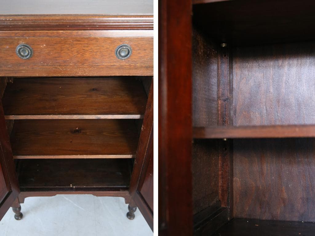 英国アンティーク木製カップボード/サイドボード/キャビネットチェスト92-275