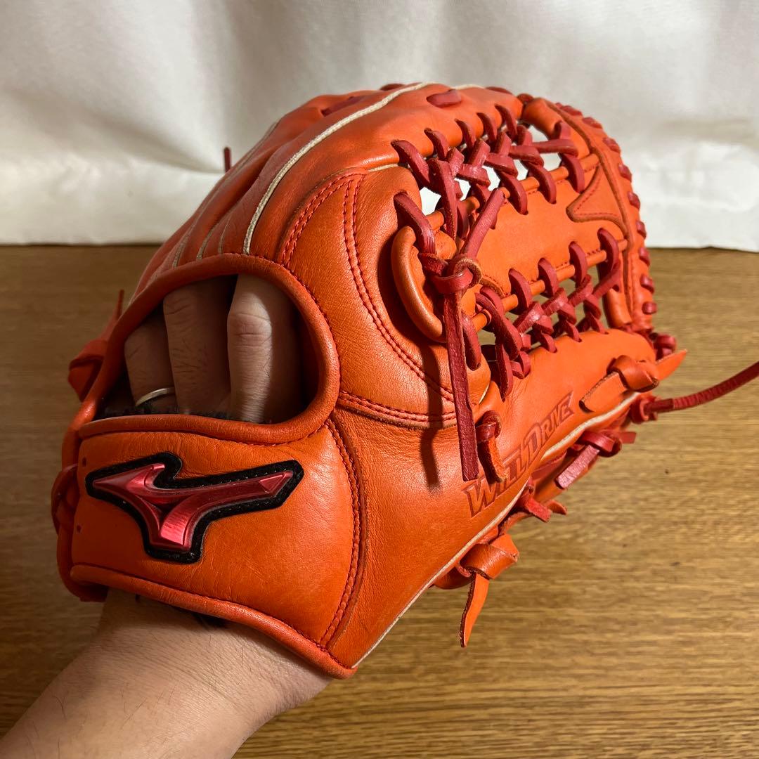 ミズノ WILD DRIVE 一般軟式 グローブ グラブ オレンジ 外野用 美品