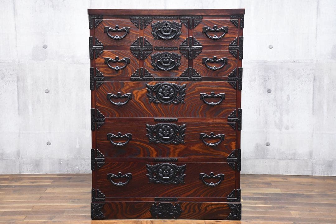 FAC28 岩谷堂箪笥 No.865 あおば3号 整理タンス 欅材 拭漆塗り