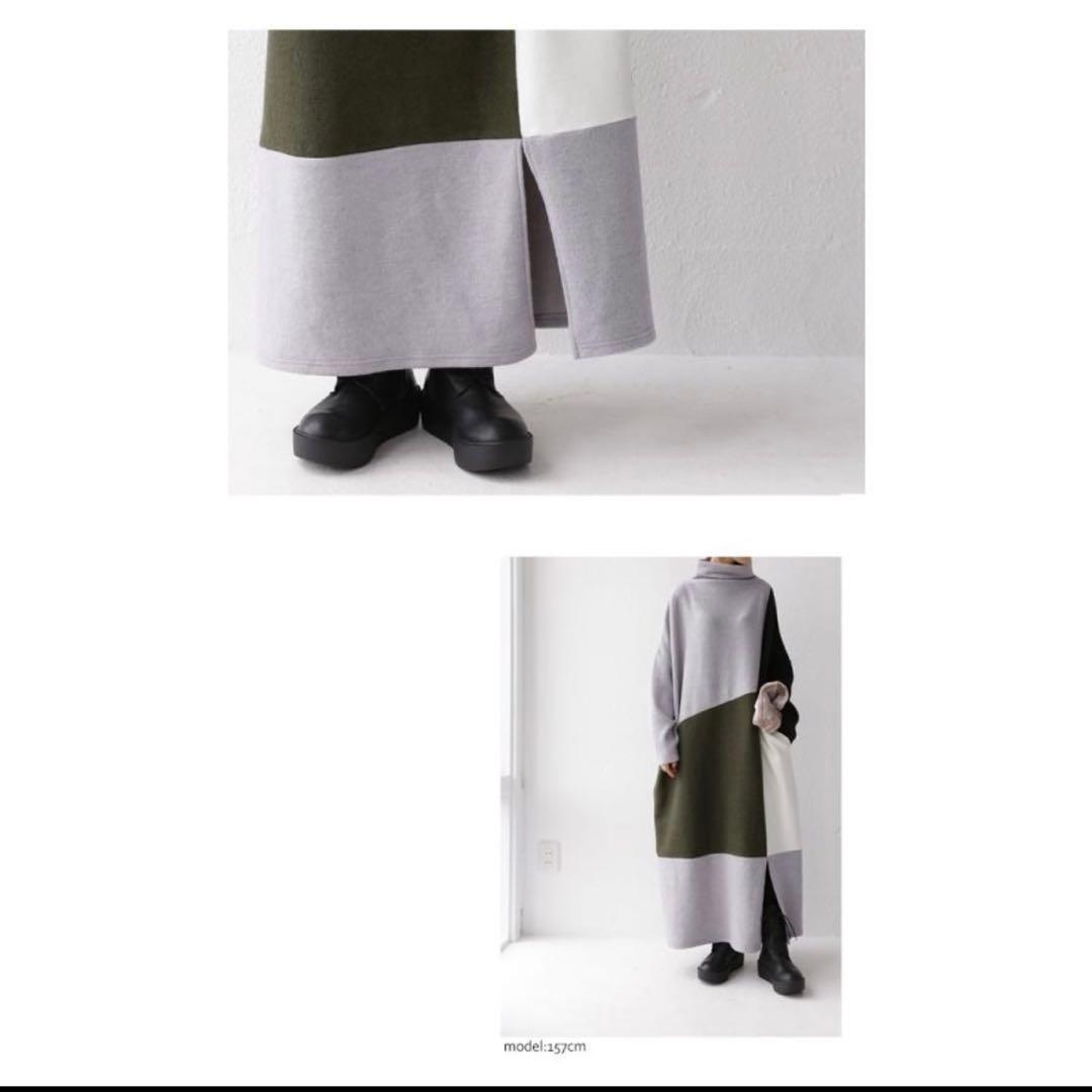 ☆にゃんこちゃん☆ワンピ 長袖 レディース 起毛 切り替えロングワンピース