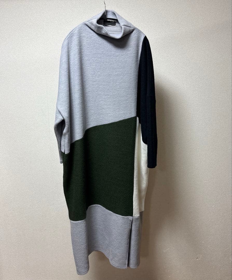 ☆にゃんこちゃん☆ワンピ 長袖 レディース 起毛 切り替えロングワンピース