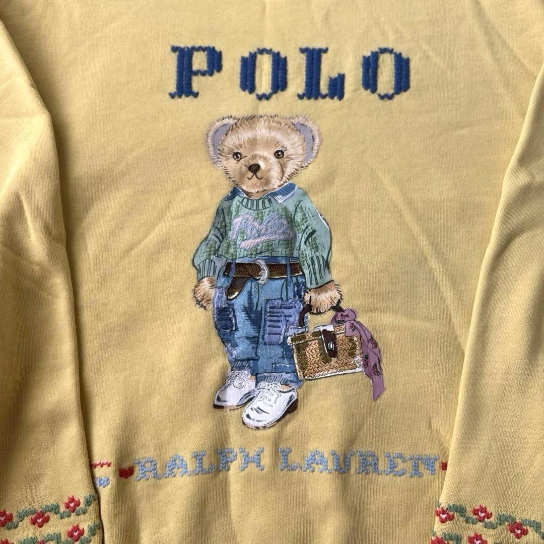 ラルフローレン　ポロベア トレーナー イエロー　刺繍ロゴ　Sサイズ