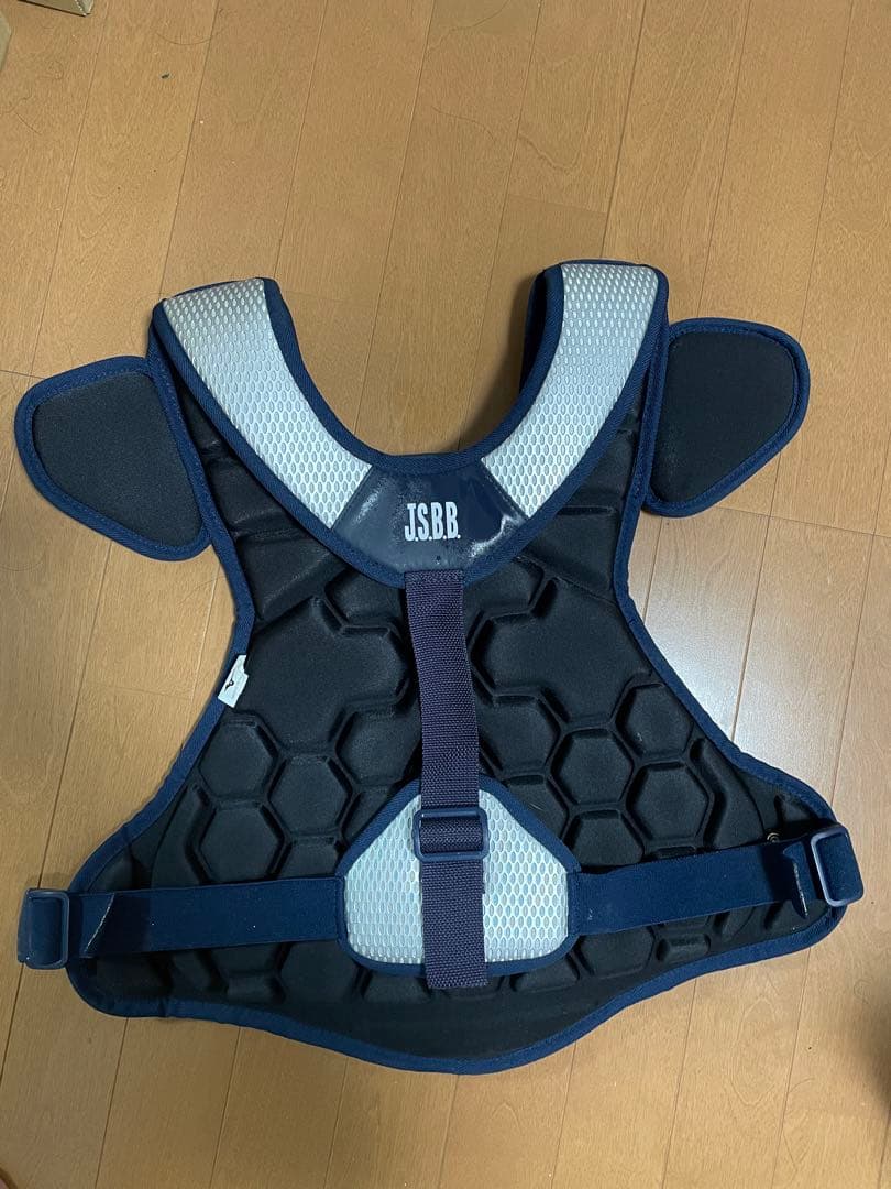 ミズノ プロキャッチャー防具一式軟式用ネイビー/ホワイト バッグ付き