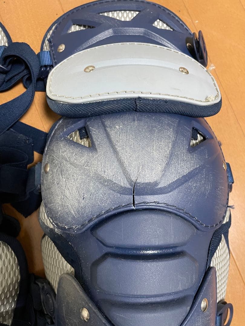 ミズノ プロキャッチャー防具一式軟式用ネイビー/ホワイト バッグ付き