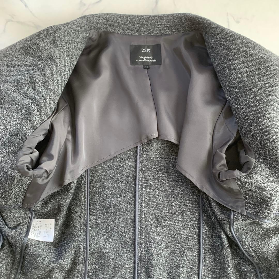 【みぅみぅ】美品✨　23区　グレー スカートスーツ 44 毛100%