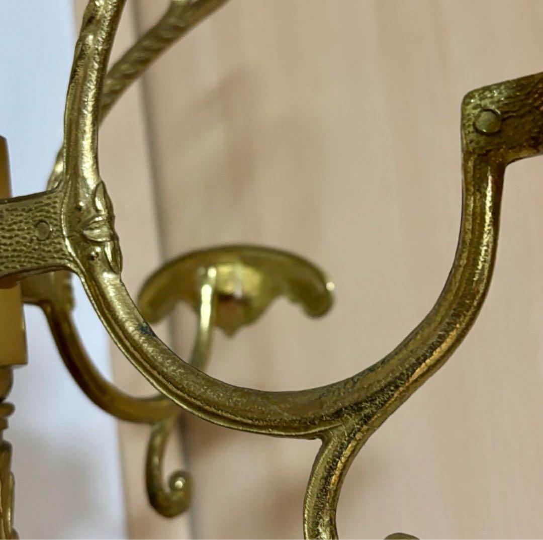 ①イタリア製 ハンガーポール ハンガーラック コート 輸入家具 真鍮 ゴールド