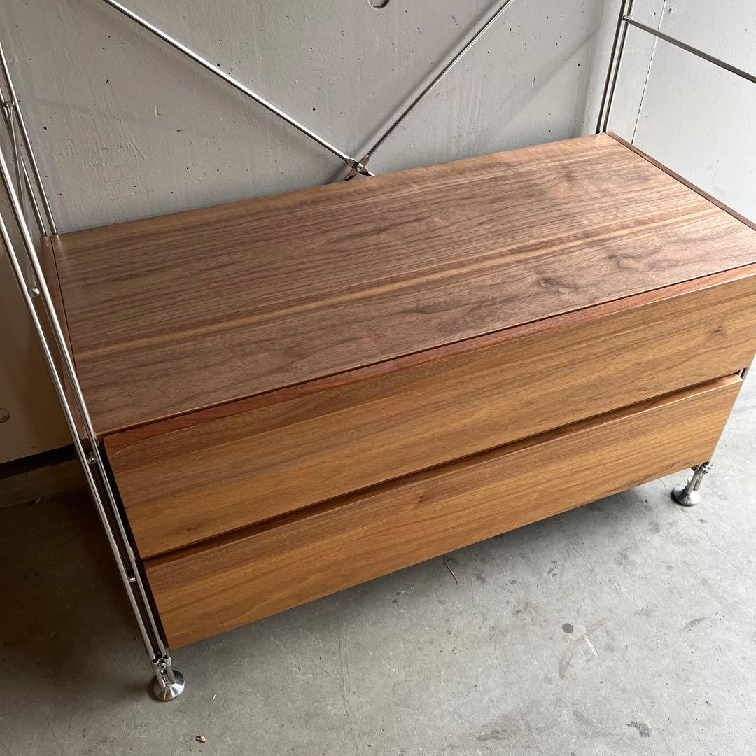 美品★無印 ステンレスユニットシェルフ・ウォールナット材・ワードローブセット