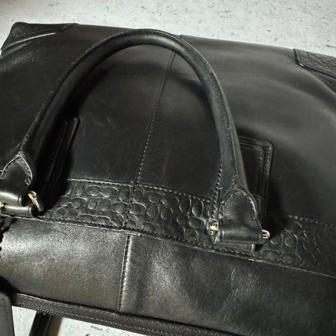 【美品】コーチ 本革 COACH ビジネスバッグ 2way ブラック 大容量