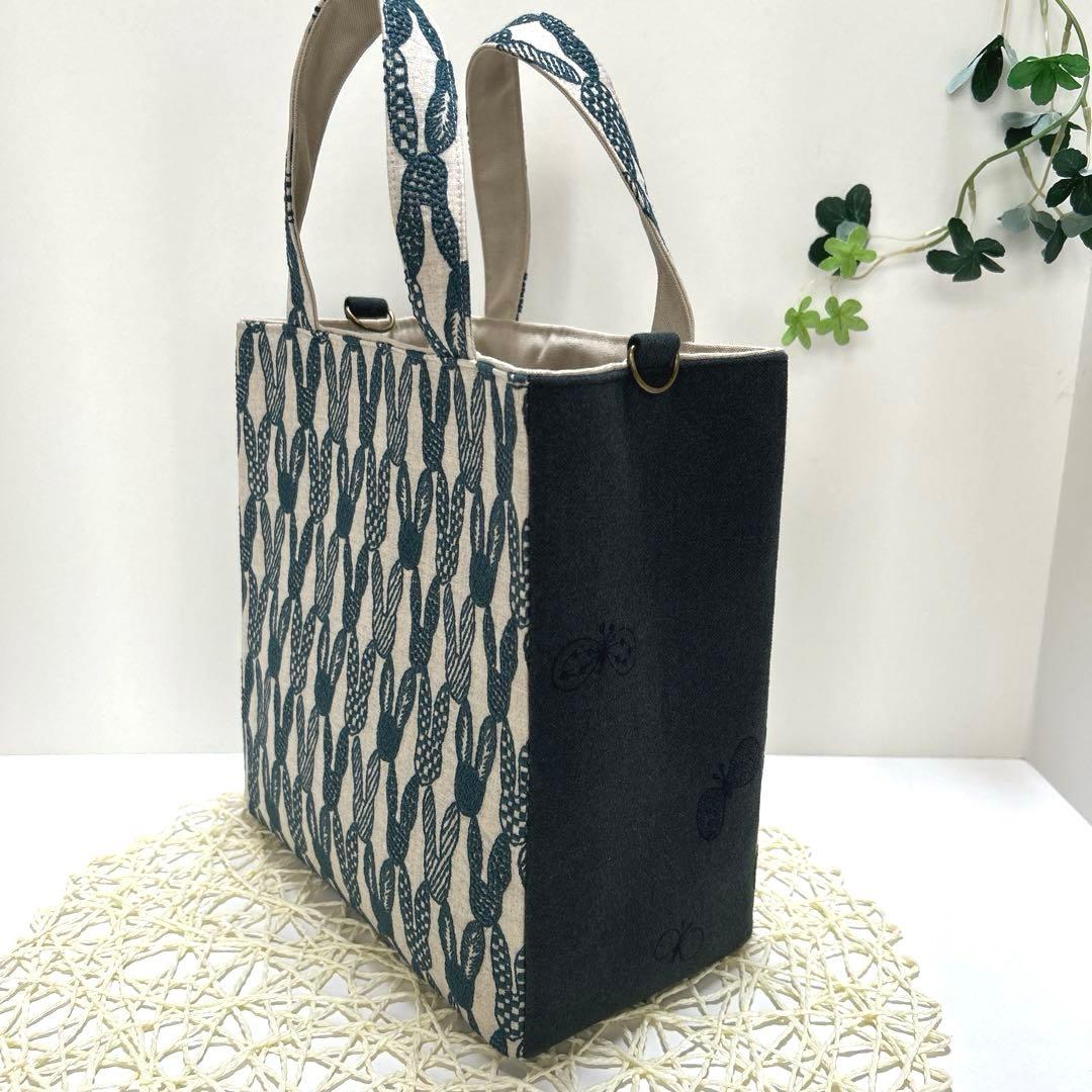 《感謝価格》ミナペルホネン　縦長スクエアトート　ハンドメイド