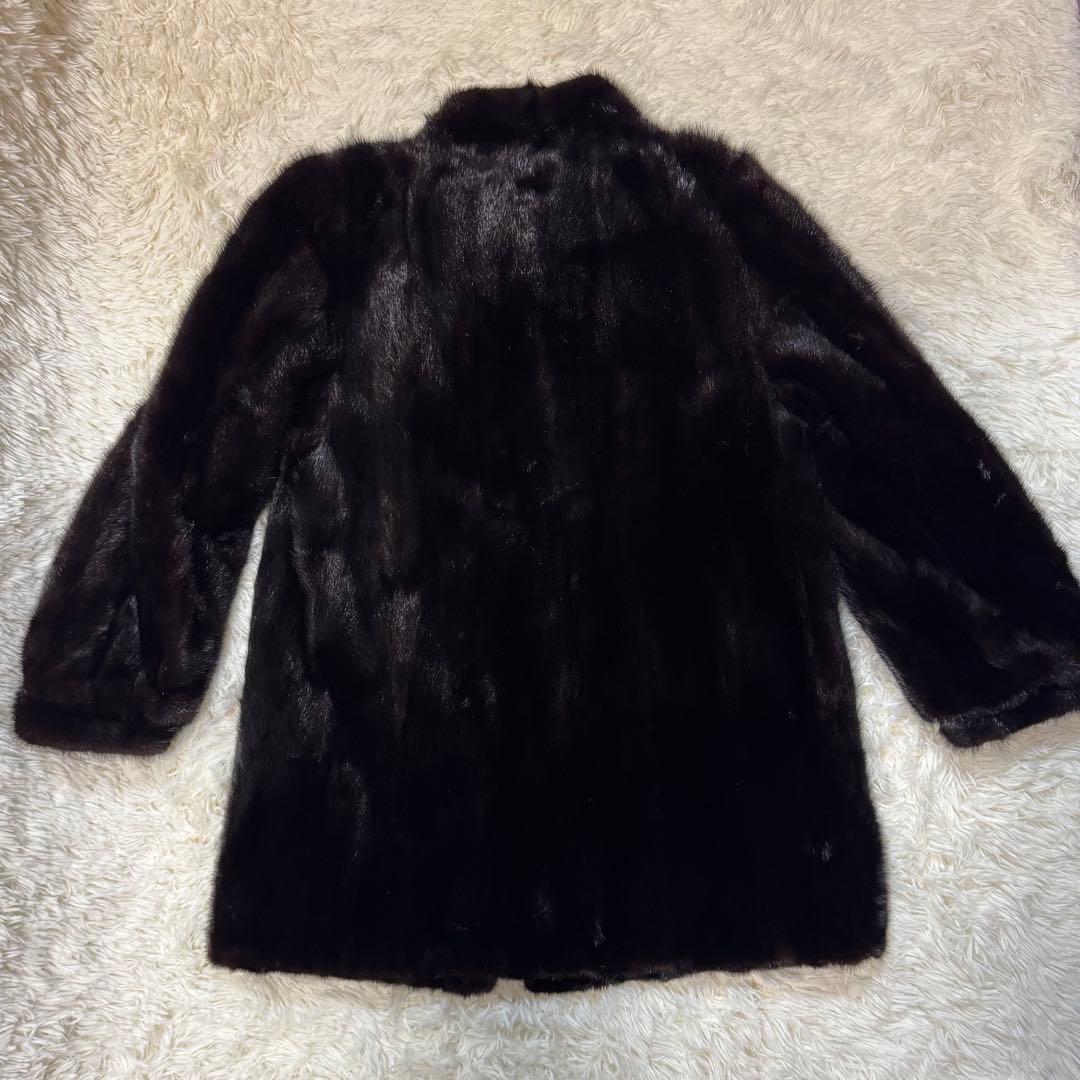 【極美品・13号】 SAGA MINK ファーコート　カラー(ブラック系)
