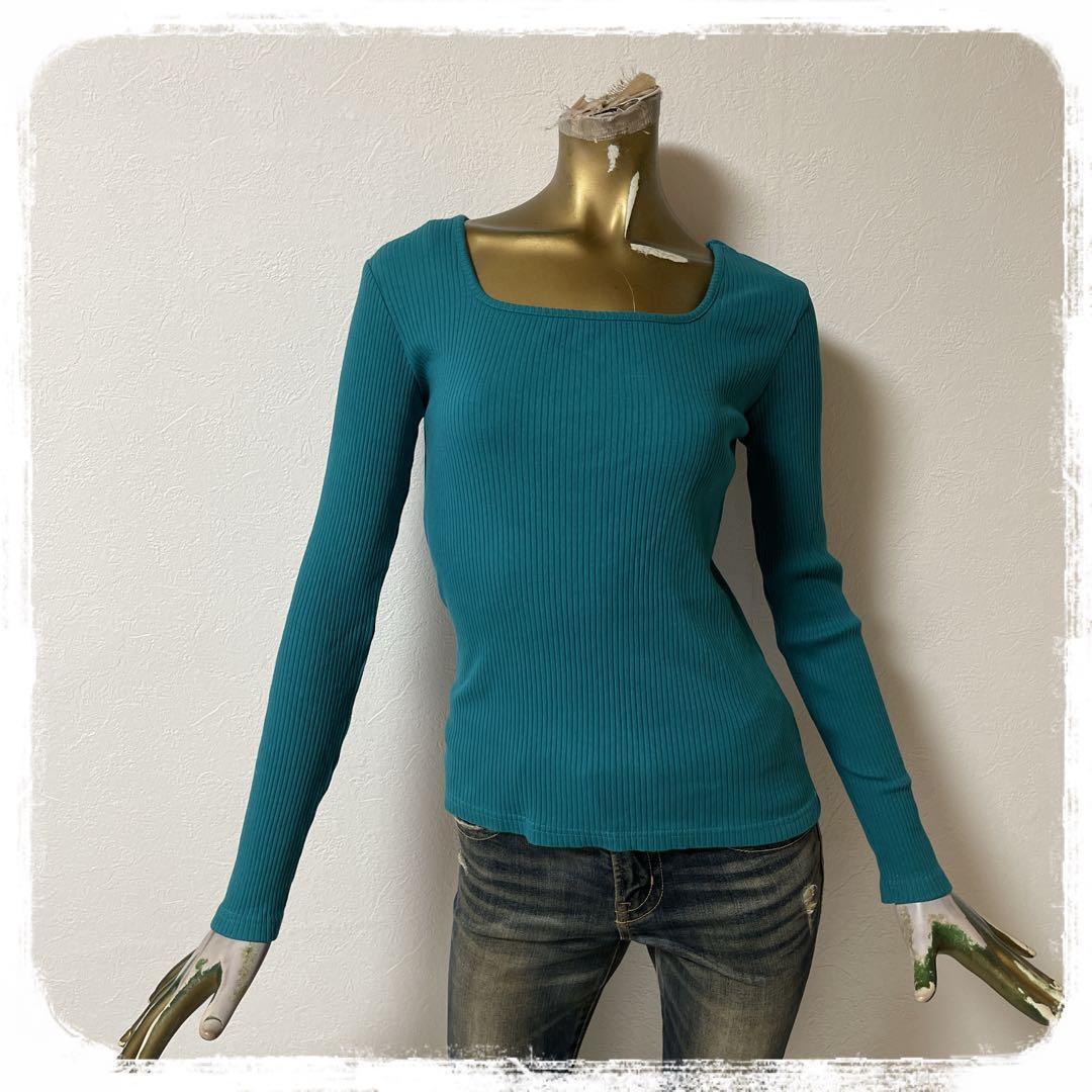 na様❤️６点⭐️A980⭐️ AZUL ♥ 2way スクエアネック Vネック リブ