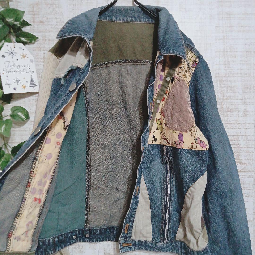 【株式会社アルベロベロ】ジャケット　デニム　日本製　綿100%　Gジャン　総柄