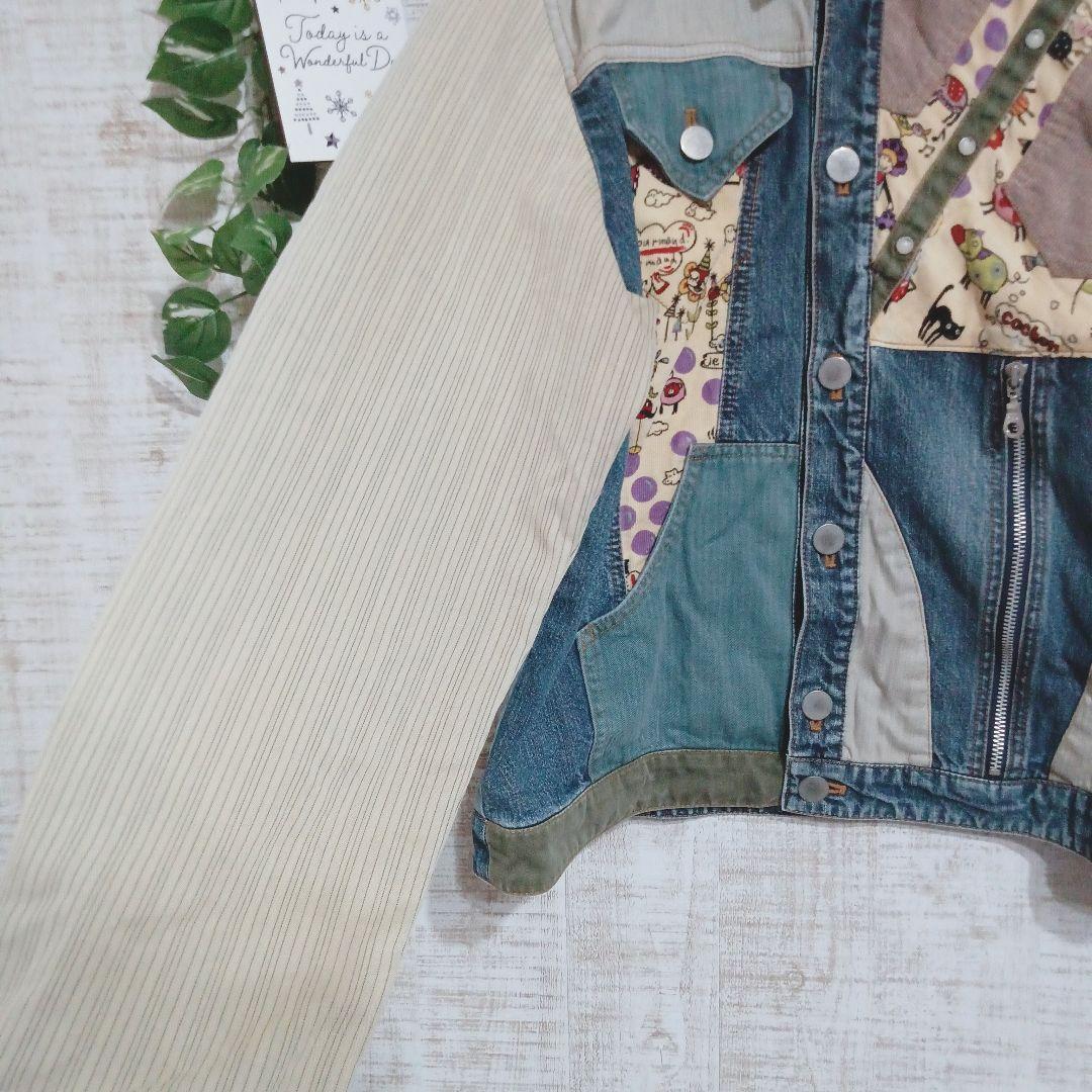 【株式会社アルベロベロ】ジャケット　デニム　日本製　綿100%　Gジャン　総柄