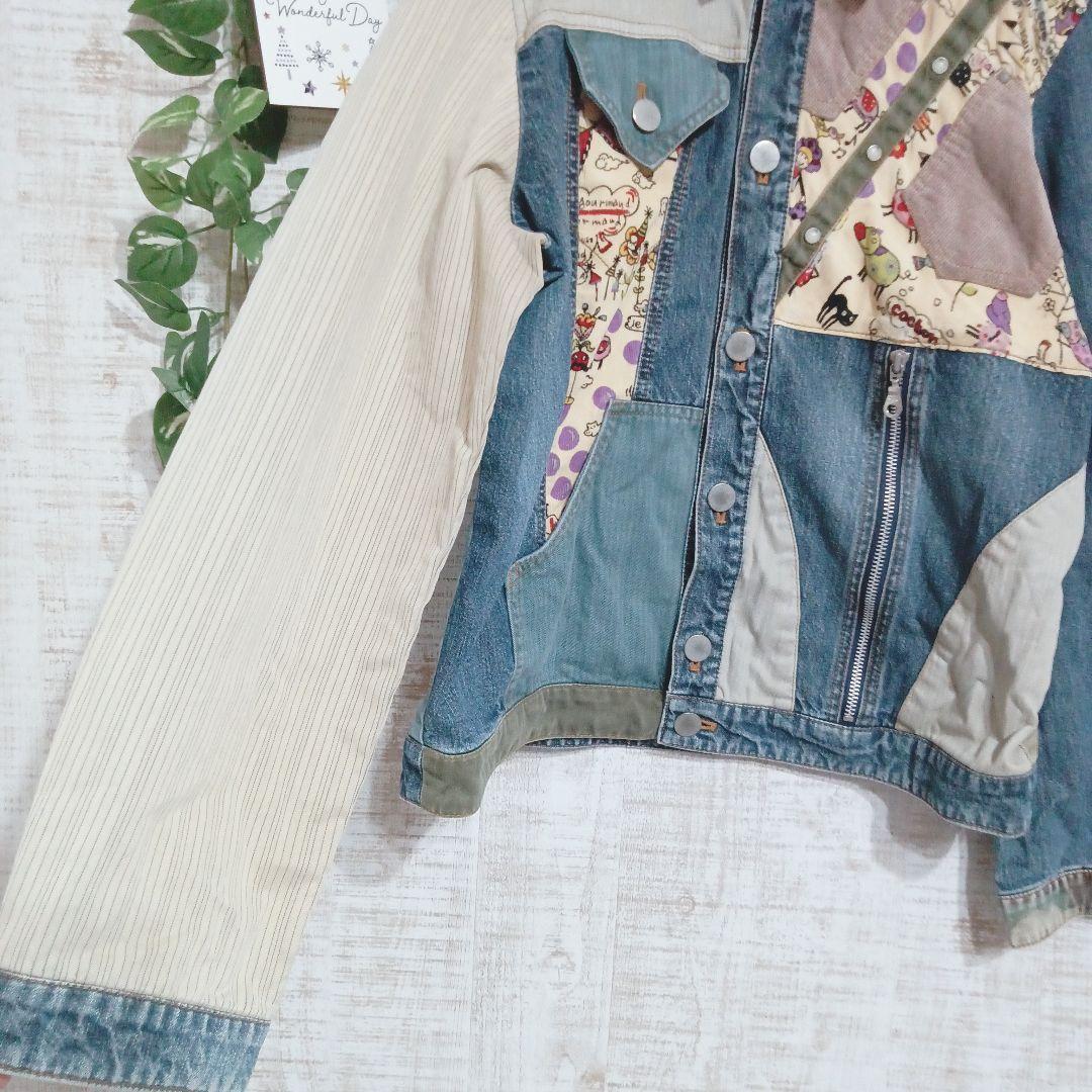 【株式会社アルベロベロ】ジャケット　デニム　日本製　綿100%　Gジャン　総柄