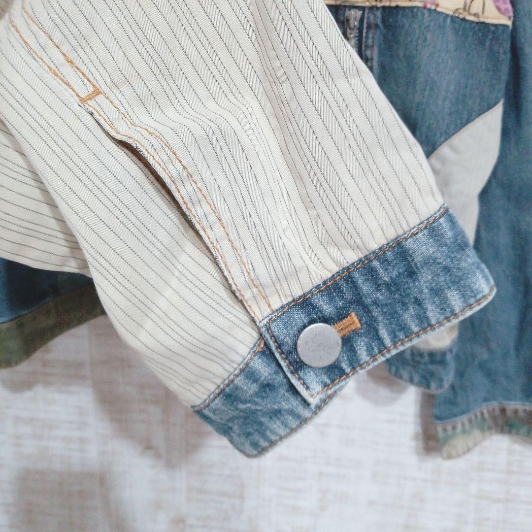 【株式会社アルベロベロ】ジャケット　デニム　日本製　綿100%　Gジャン　総柄