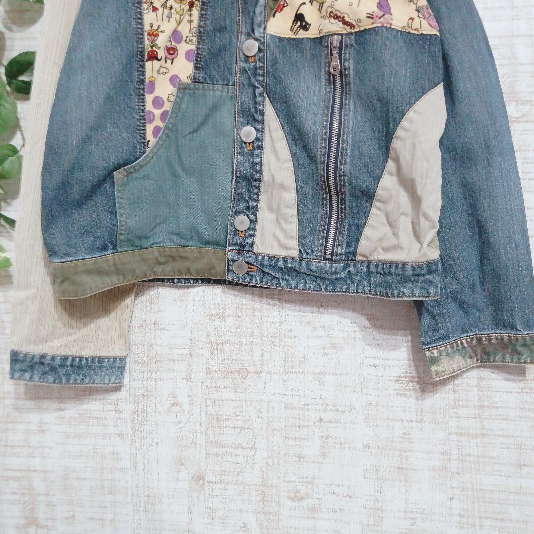 【株式会社アルベロベロ】ジャケット　デニム　日本製　綿100%　Gジャン　総柄