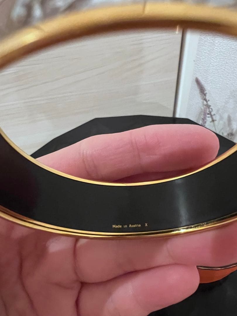 エルメス　エマイユバングル　レッドゴールド