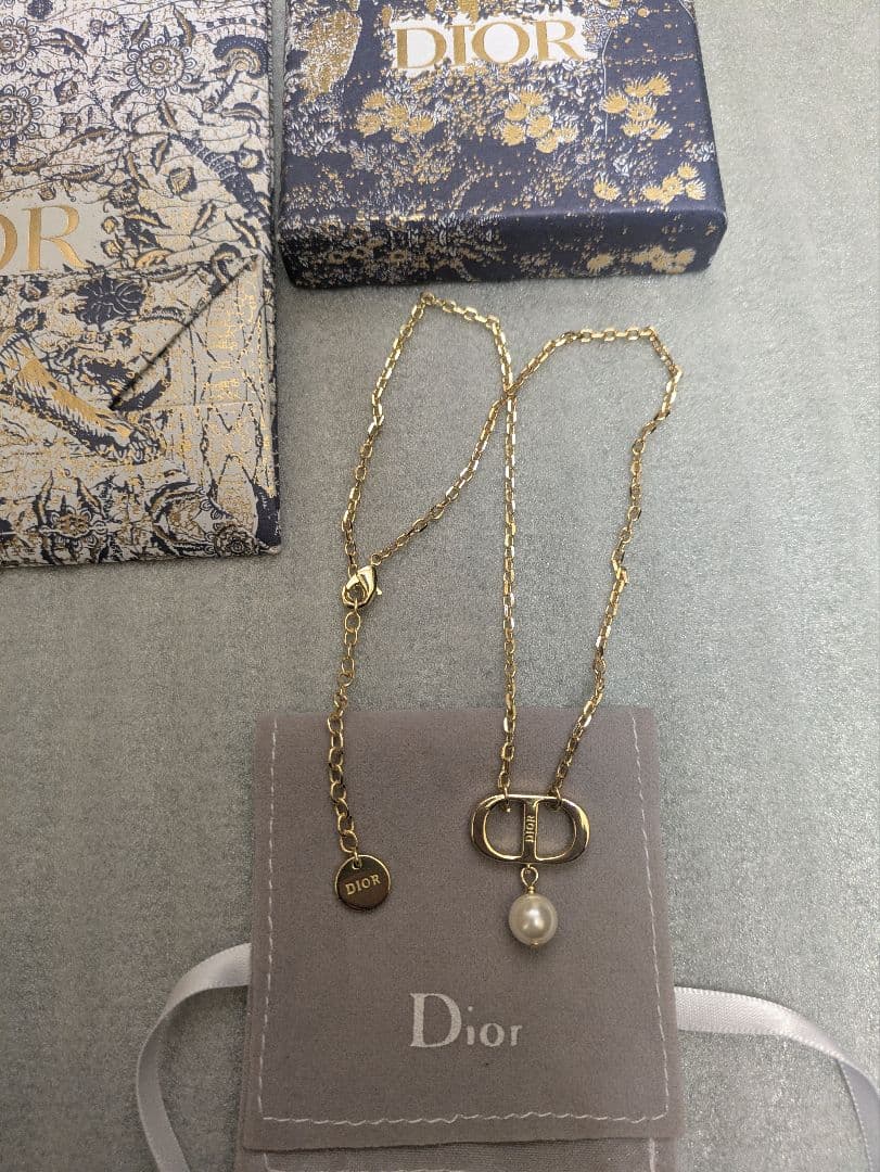Dior ゴールドメッキ ネックレス パール