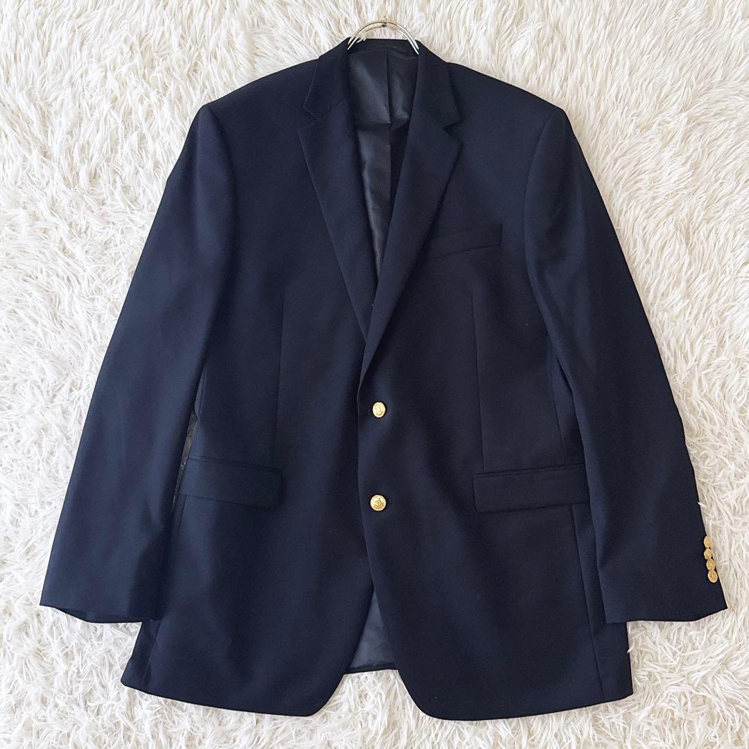 美品 大きいサイズ44L ラルフローレン 紺ブレ テーラードジャケット メンズ