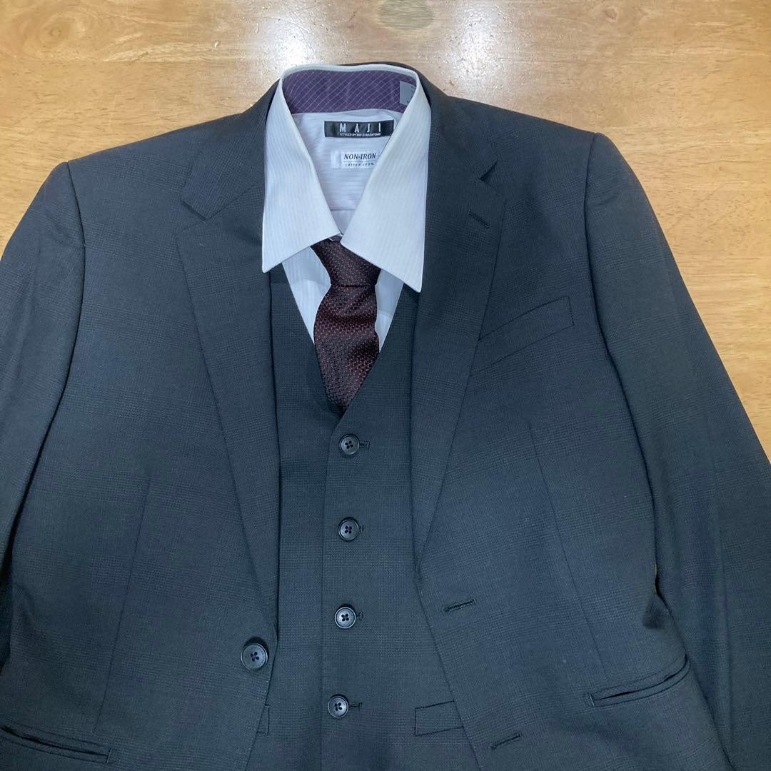 メンズスーツ5点セット Y4 シャツ、ネクタイ付