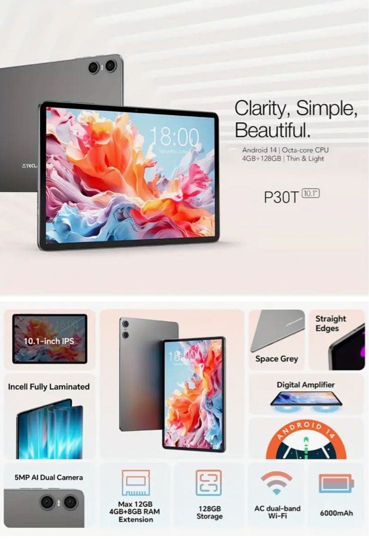 TECLAST Android14タブレットP30T Wi-Fiモデル等のセット