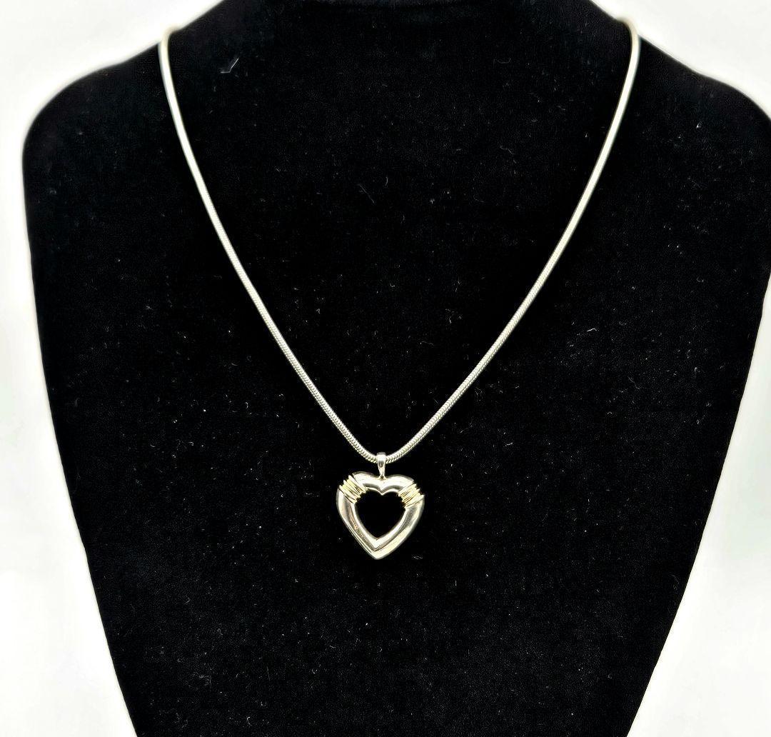 TIFFANY GOLD×SILVERコンビ ハートネックレス　〈201-2〉