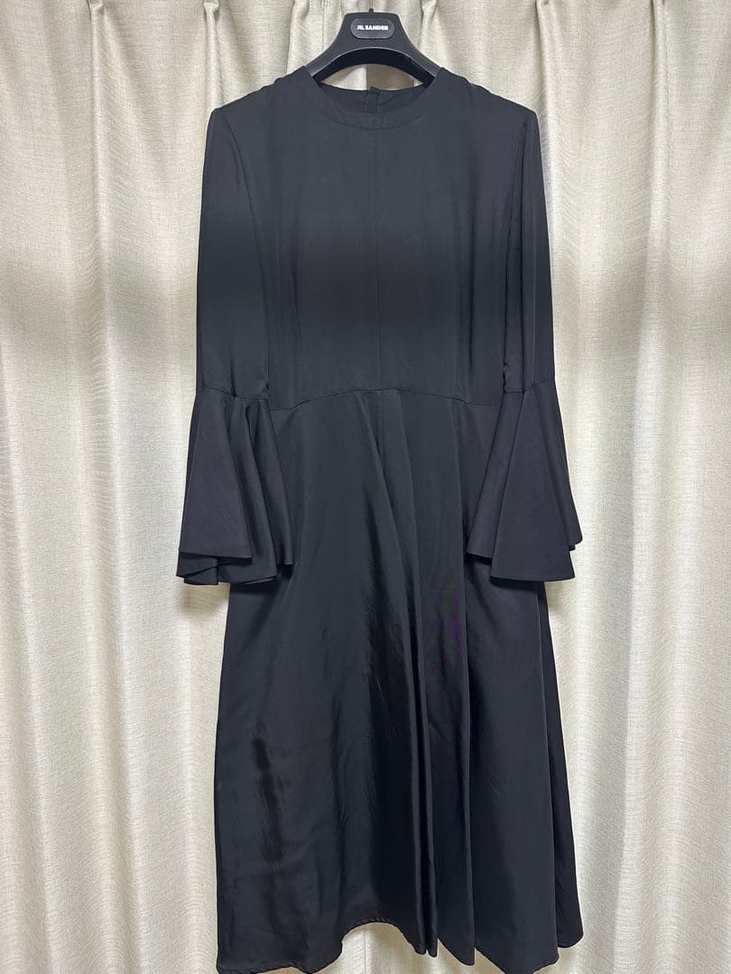 JIL SANDER（ジルサンダー） ミディ　ドレス　38 ワンピース　ブラック