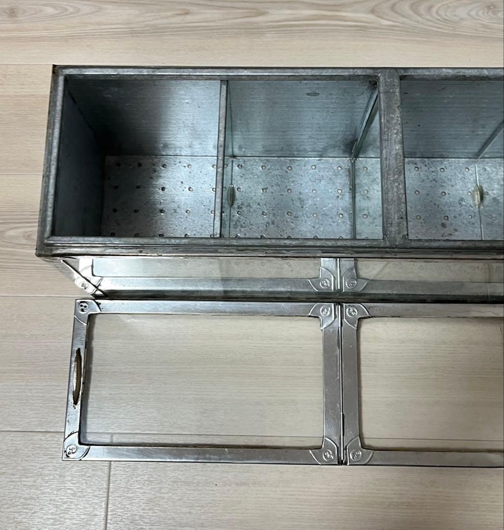 昭和レトロ　駄菓子ケース　ブリキ製ガラスケース　ディスプレイ