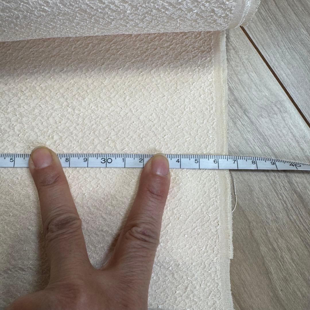 未使用品　浜縮緬　浜ちりめん　正絹　反物　着物　和装　優彩苑　白生地　ちりめん