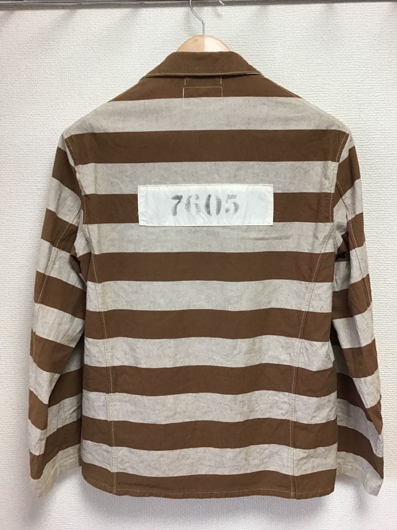WAREHOUSEブラウンボーダープリズナージャケット. SIZE 38(M)