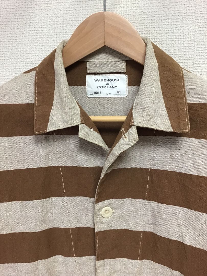 WAREHOUSEブラウンボーダープリズナージャケット. SIZE 38(M)