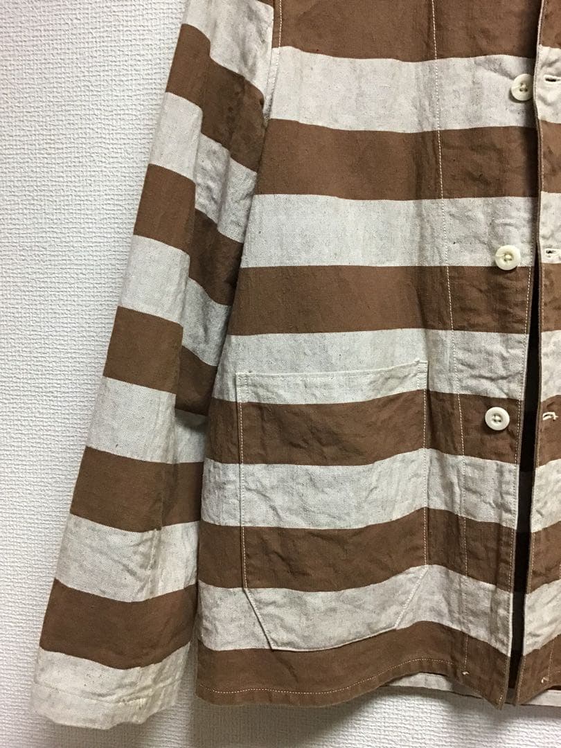 WAREHOUSEブラウンボーダープリズナージャケット. SIZE 38(M)