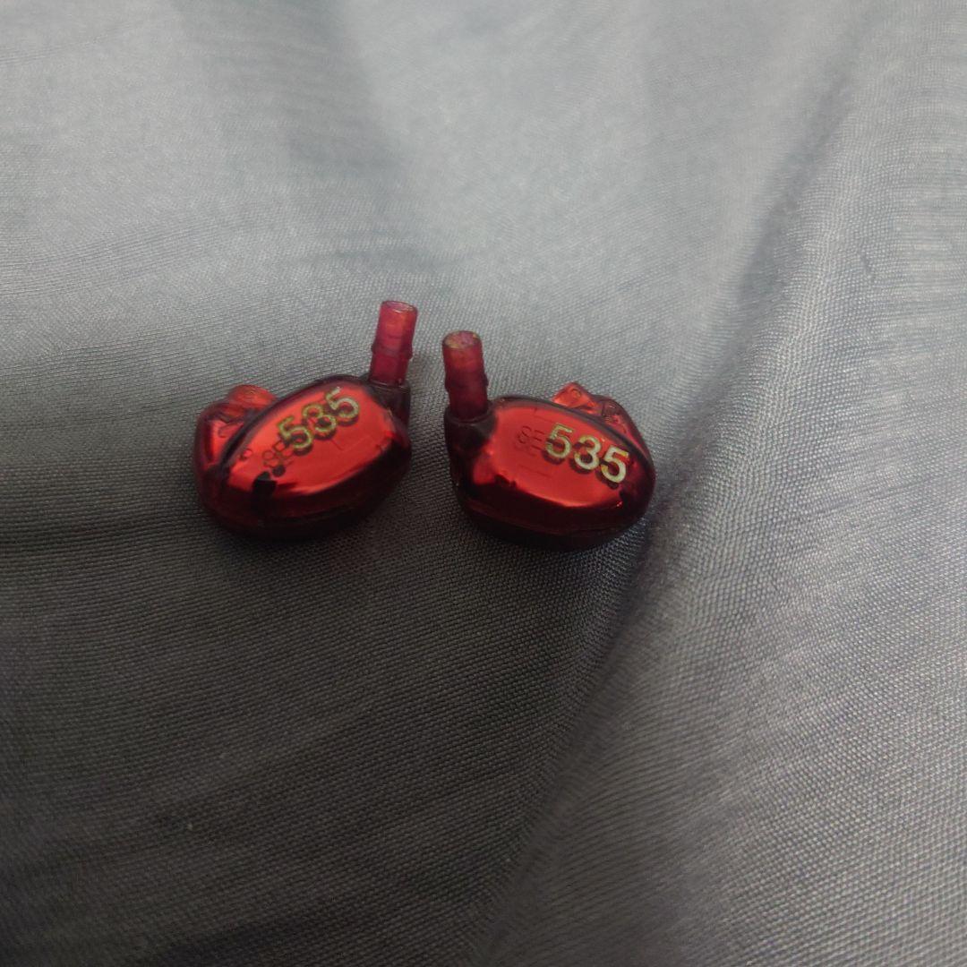 SHURE 535 リケーブル可能イヤホン レッド ジャンク