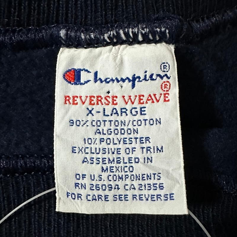 【美品】90s Championリバースウィーブ カレッジスウェットシャツ XL