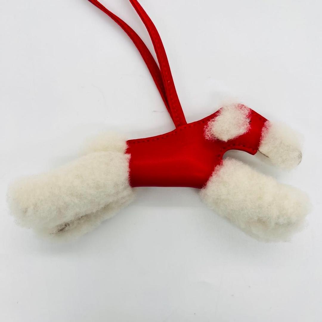 エルメス バディ　ドッグ　 チャーム チャーム ホワイト　レッド アニョーミロ